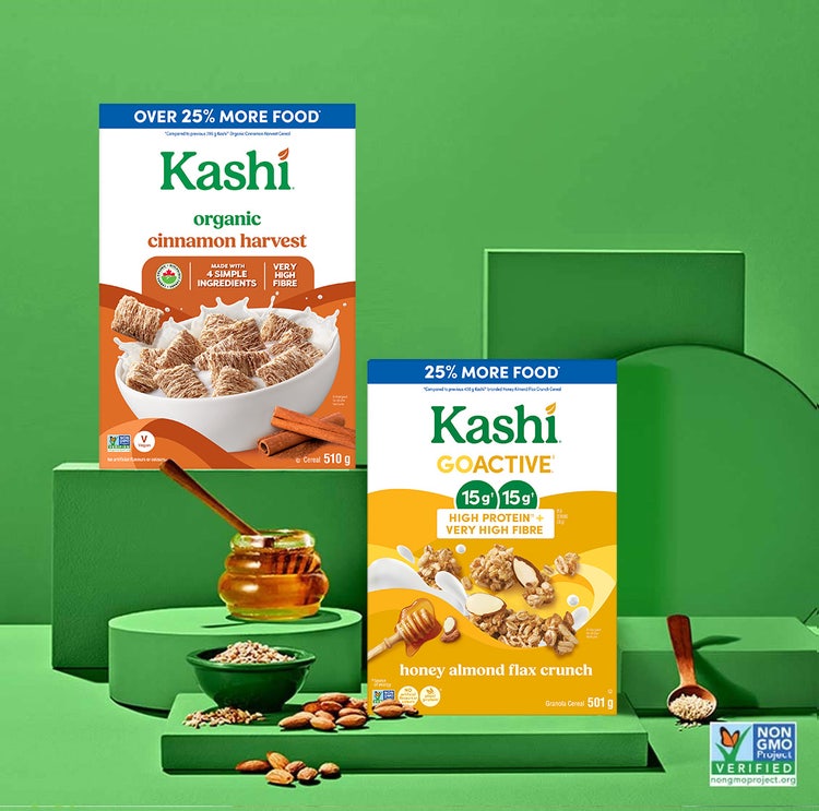 Boxes of Kashi cereal
